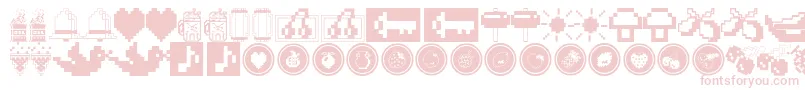 フォントFontaliciousThingbats – 白い背景にピンクのフォント