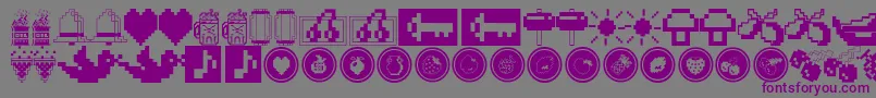 FontaliciousThingbats Font – Purple Fonts on Gray Background