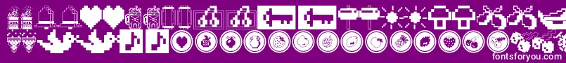 FontaliciousThingbats Font – White Fonts on Purple Background