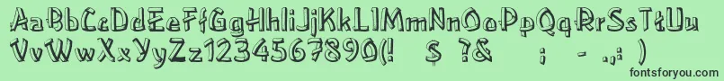 Шрифт Rslowereastside – чёрные шрифты на зелёном фоне