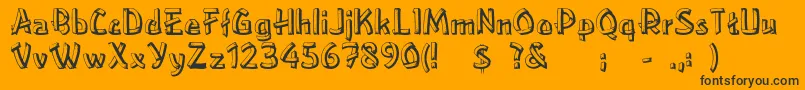 Rslowereastside-Schriftart – Schwarze Schriften auf orangefarbenem Hintergrund