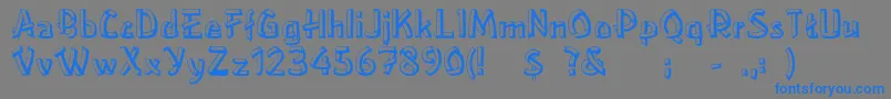 Rslowereastside-Schriftart – Blaue Schriften auf grauem Hintergrund