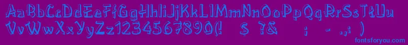 Шрифт Rslowereastside – синие шрифты на фиолетовом фоне