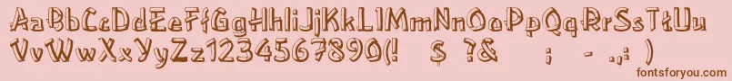 Шрифт Rslowereastside – коричневые шрифты на розовом фоне