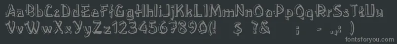 Rslowereastside-fontti – harmaat kirjasimet mustalla taustalla
