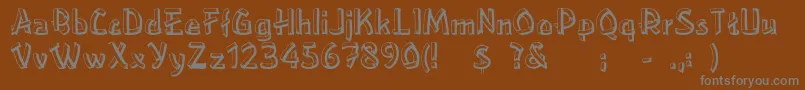 Rslowereastside-fontti – harmaat kirjasimet ruskealla taustalla