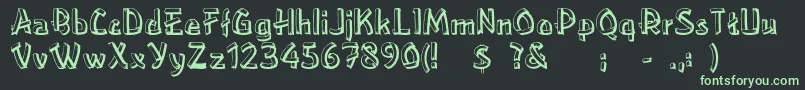 Шрифт Rslowereastside – зелёные шрифты на чёрном фоне