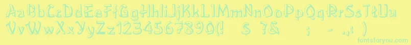 Rslowereastside Font – Green Fonts on Yellow Background