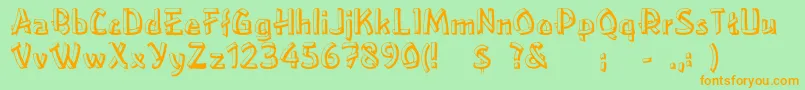 Rslowereastside Font – Orange Fonts on Green Background