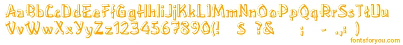 Rslowereastside-Schriftart – Orangefarbene Schriften auf weißem Hintergrund