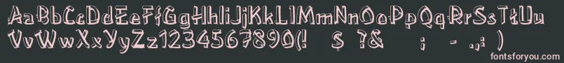 Шрифт Rslowereastside – розовые шрифты на чёрном фоне