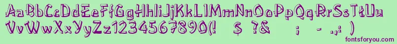 Шрифт Rslowereastside – фиолетовые шрифты на зелёном фоне
