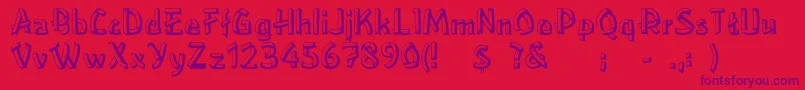 Rslowereastside-Schriftart – Violette Schriften auf rotem Hintergrund