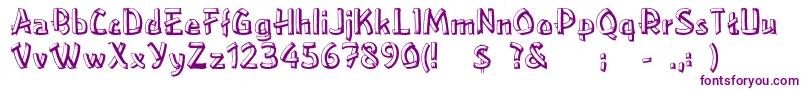 フォントRslowereastside – 白い背景に紫のフォント