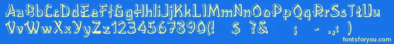 Rslowereastside Font – Yellow Fonts on Blue Background