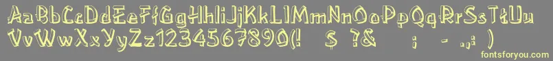 Шрифт Rslowereastside – жёлтые шрифты на сером фоне