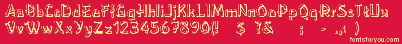 Rslowereastside Font – Yellow Fonts on Red Background