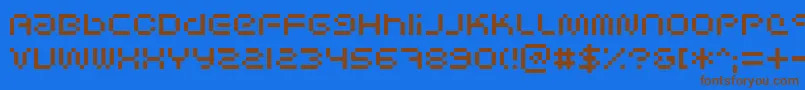 Scifibit Font – Brown Fonts on Blue Background