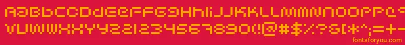 Scifibit Font – Orange Fonts on Red Background