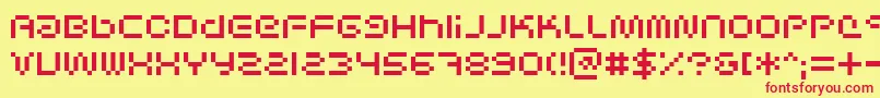 Scifibit Font – Red Fonts on Yellow Background