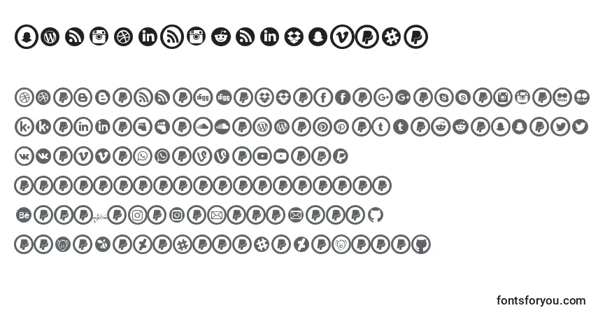 Czcionka SocialCirclesV1.1 – alfabet, cyfry, specjalne znaki