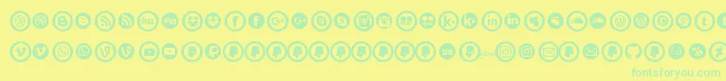 SocialCirclesV1.1 Font – Green Fonts on Yellow Background