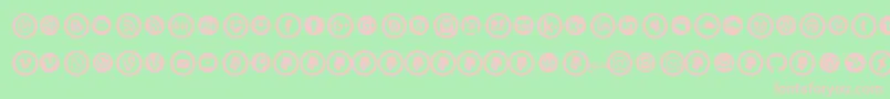 SocialCirclesV1.1-Schriftart – Rosa Schriften auf grünem Hintergrund