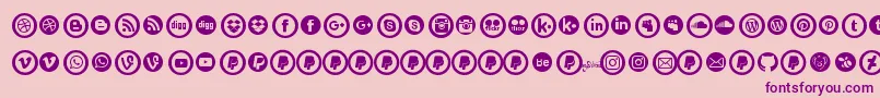 SocialCirclesV1.1 Font – Purple Fonts on Pink Background