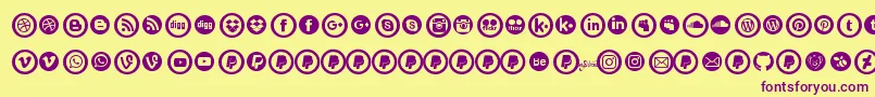 SocialCirclesV1.1 Font – Purple Fonts on Yellow Background