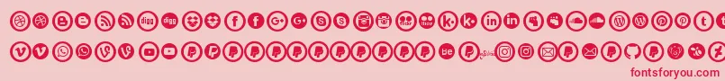 SocialCirclesV1.1 Font – Red Fonts on Pink Background