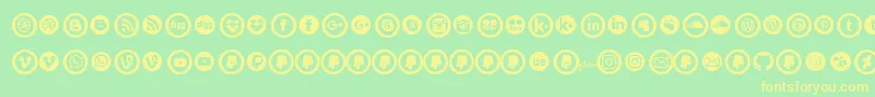 Fonte SocialCirclesV1.1 – fontes amarelas em um fundo verde