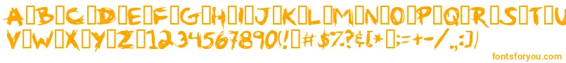 Gribouille1-fontti – oranssit fontit valkoisella taustalla