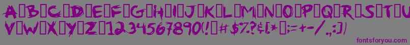 Gribouille1 Font – Purple Fonts on Gray Background
