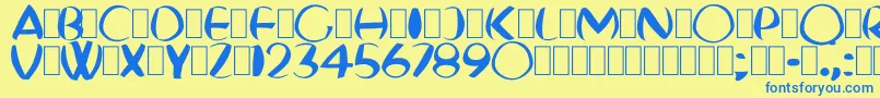 FatBoyVeryRound Font – Blue Fonts on Yellow Background