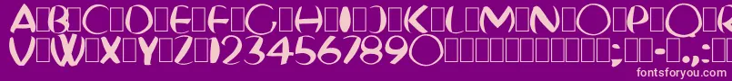 FatBoyVeryRound-fontti – vaaleanpunaiset fontit violetilla taustalla