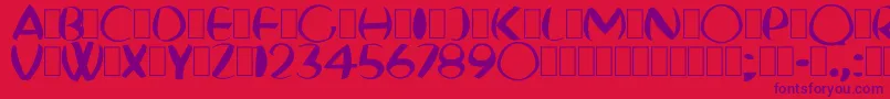 FatBoyVeryRound-Schriftart – Violette Schriften auf rotem Hintergrund