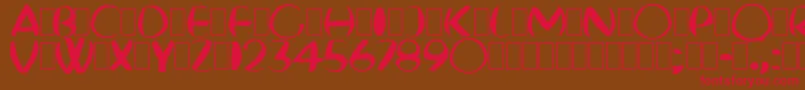 FatBoyVeryRound-Schriftart – Rote Schriften auf braunem Hintergrund