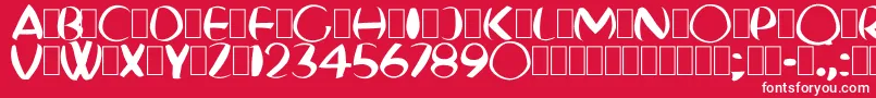 Fonte FatBoyVeryRound – fontes brancas em um fundo vermelho