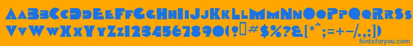 TobagosskBold-Schriftart – Blaue Schriften auf orangefarbenem Hintergrund