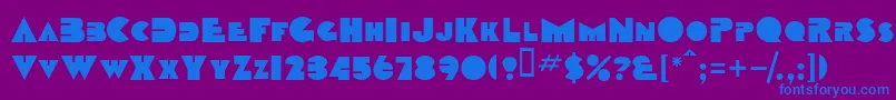 フォントTobagosskBold – 紫色の背景に青い文字