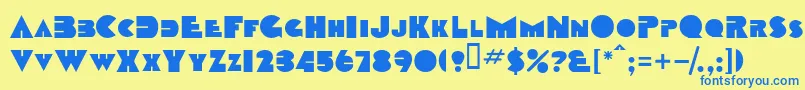 Czcionka TobagosskBold – niebieskie czcionki na żółtym tle