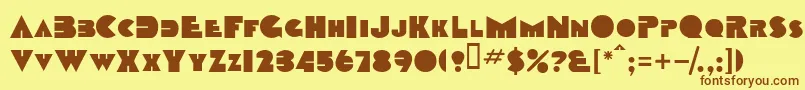 Шрифт TobagosskBold – коричневые шрифты на жёлтом фоне