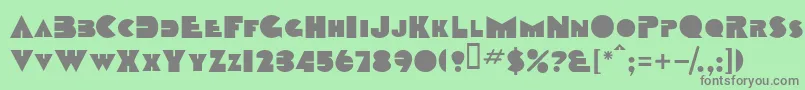 TobagosskBold-fontti – harmaat kirjasimet vihreällä taustalla