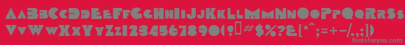 TobagosskBold-fontti – harmaat kirjasimet punaisella taustalla