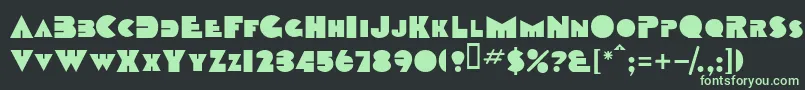 フォントTobagosskBold – 黒い背景に緑の文字