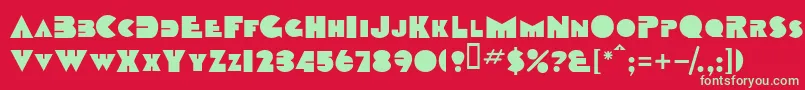 フォントTobagosskBold – 赤い背景に緑の文字