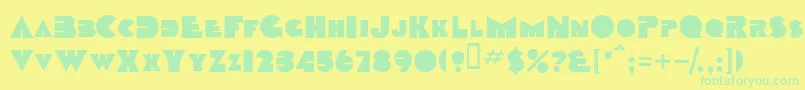 TobagosskBold-fontti – vihreät fontit keltaisella taustalla