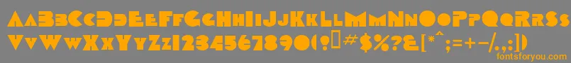 フォントTobagosskBold – オレンジの文字は灰色の背景にあります。