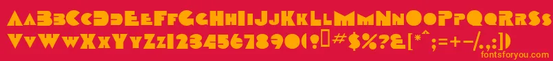 TobagosskBold-Schriftart – Orangefarbene Schriften auf rotem Hintergrund