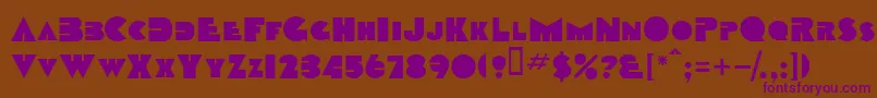 Czcionka TobagosskBold – fioletowe czcionki na brązowym tle